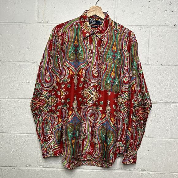 Vintage Polo Ralph Lauren 100% Silk Button-Down “Paisley”
